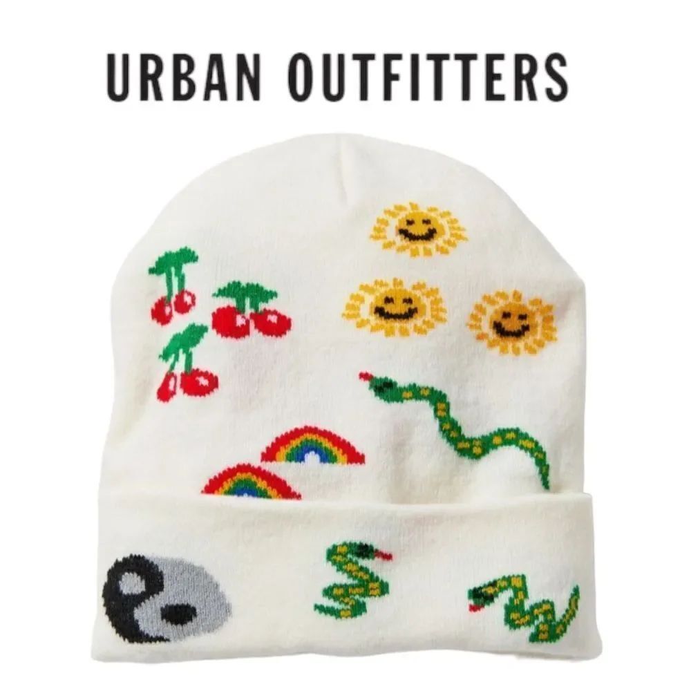 NEW Coney Island Picnic Urban Outfitters UO Art Doodles Hat Beanie